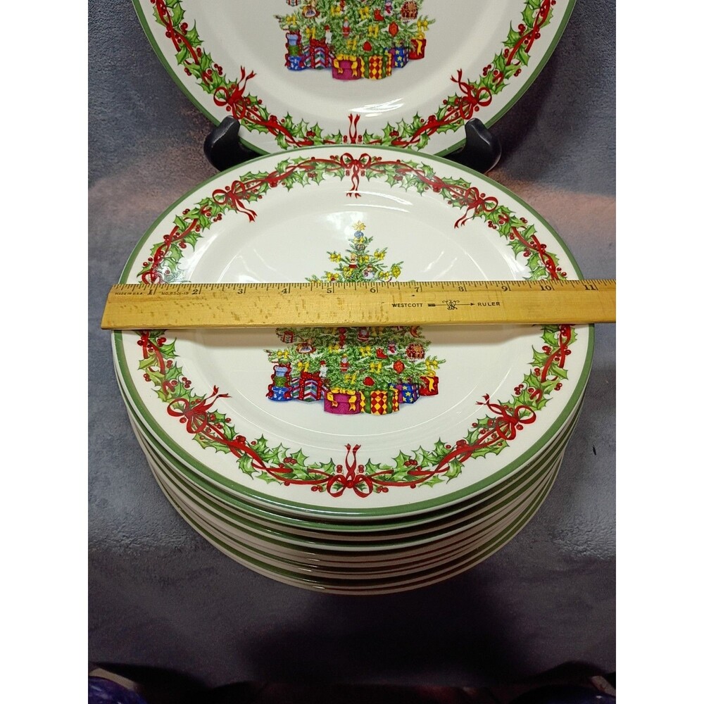 Christopher Radko Traditions Holiday Celebrations Set 4 Dinner Plates Christmas - Picture 9 of 10
